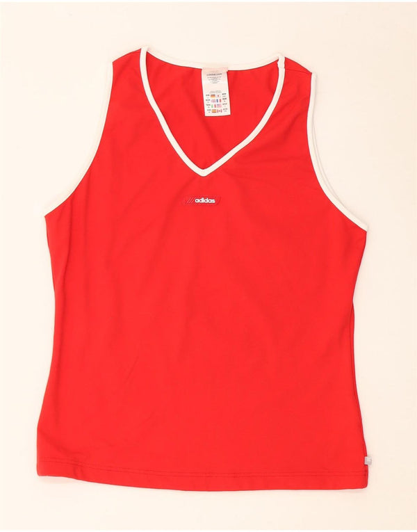 ADIDAS Womens Vest Top UK 18 XL Red Nylon