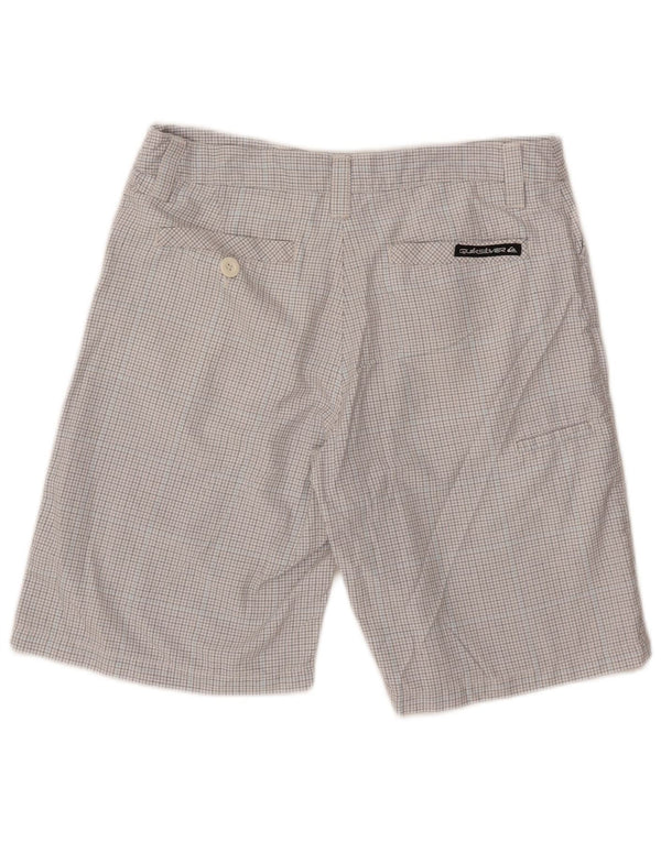 Quiksilver Mens Cargo Shorts W32 Large White Check Polyester