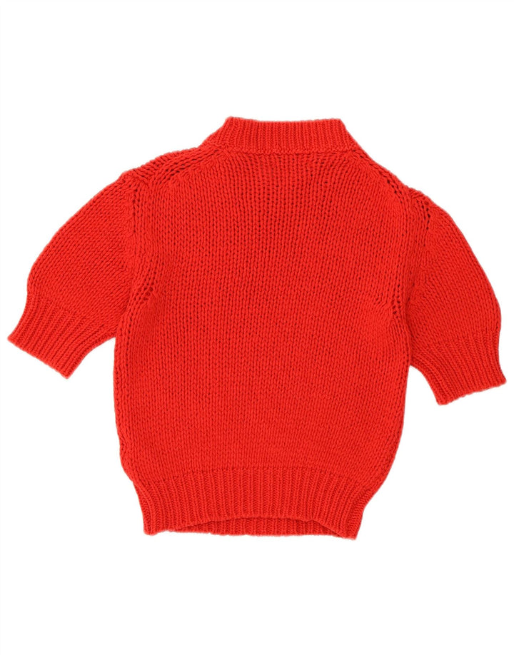 MASSIMO DUTTI Womens Crop Turtle Neck Jumper Sweater UK 6 XS Red