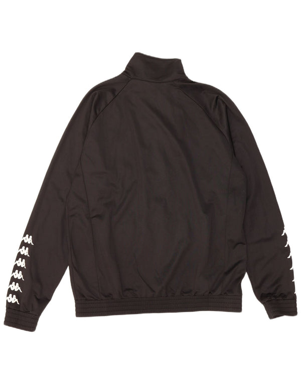 Kappa Mens Graphic Tracksuit Top Jacket Large Black Polyester