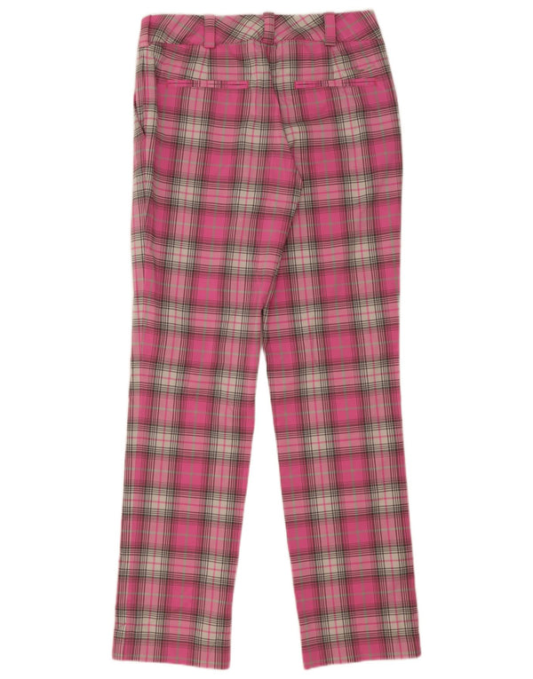 Nike Womens Dri Fit Straight Chino Trousers UK 8 Small W28 L32 Pink Check