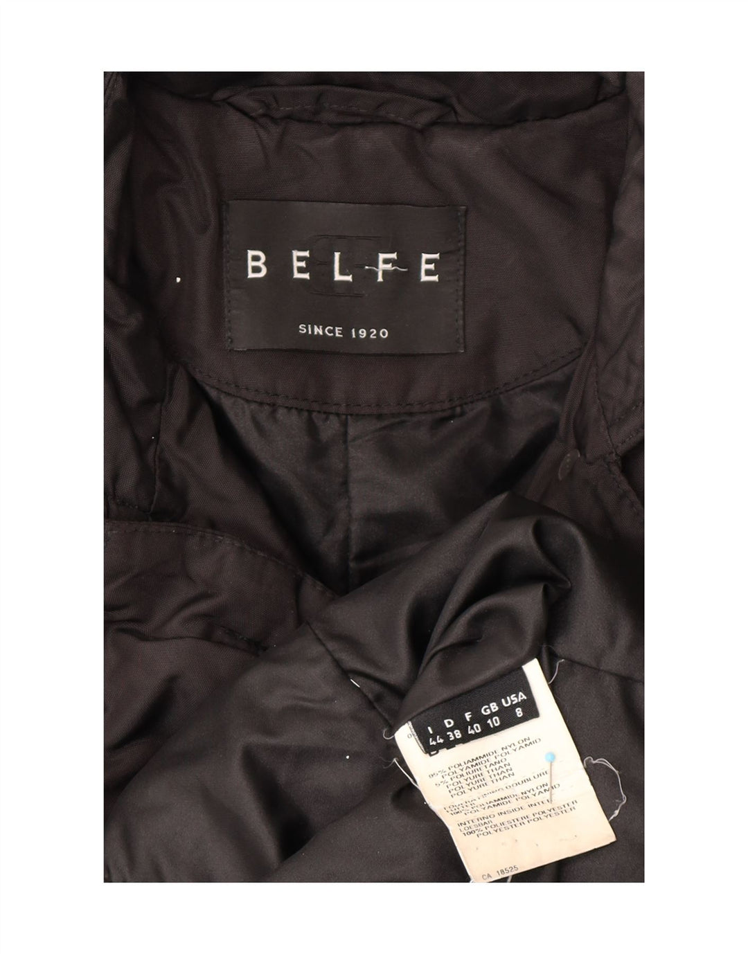 BELFE & BELFE Womens Oversized Trench Coat UK 10 Small Black Nylon Vintage Belfe & Belfe and Second-Hand Belfe & Belfe from Messina Hembry 