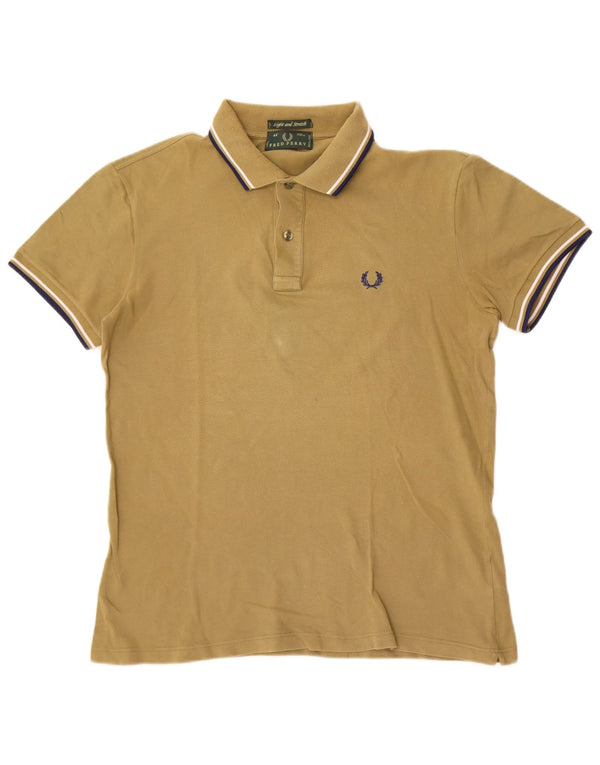 Fred Perry Mens Light and Stretch Polo Shirt Medium Khaki Cotton