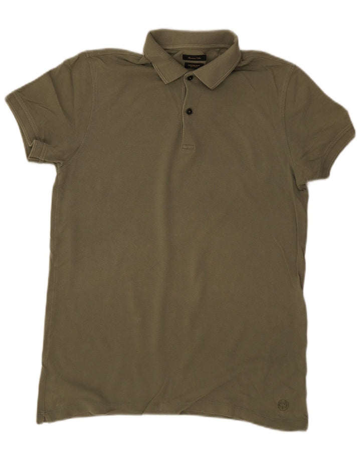 Massimo Dutti Mens Polo Shirt Small Khaki