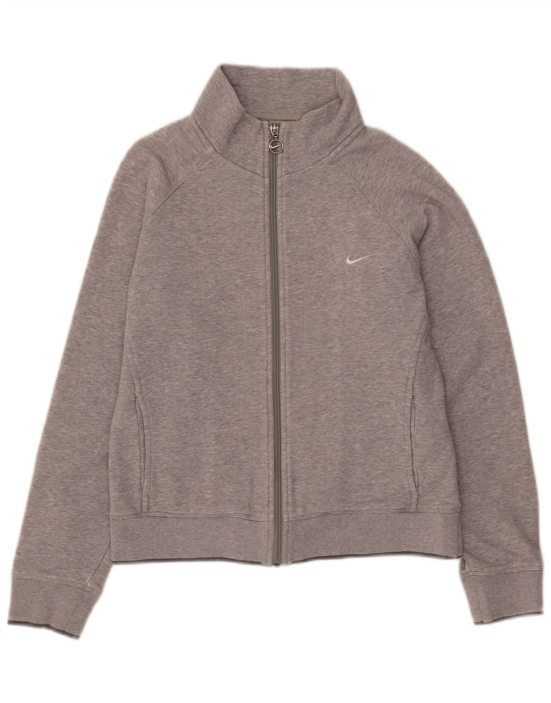 Nike Womens Tracksuit Top Jacket UK 10/12 Medium Grey Flecked