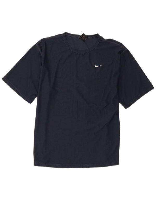 Nike Mens T-Shirt Top UK 42/44 Large Navy Blue Polyester