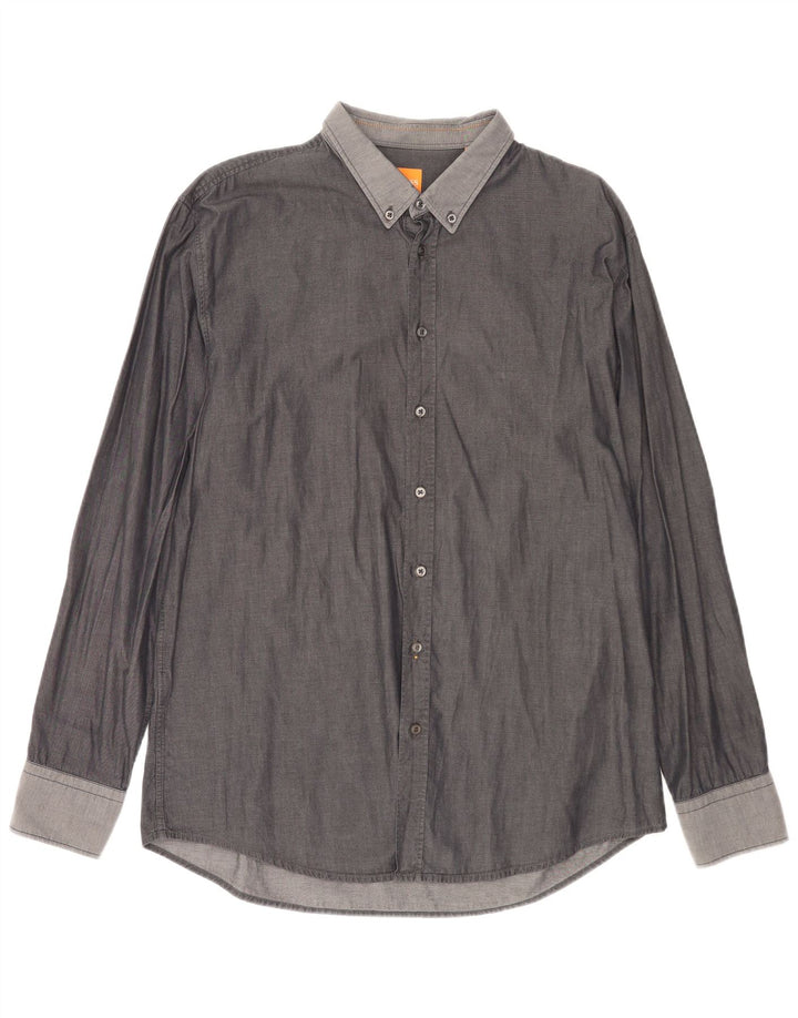 Hugo Boss Mens Slim Fit Shirt 2XL Grey