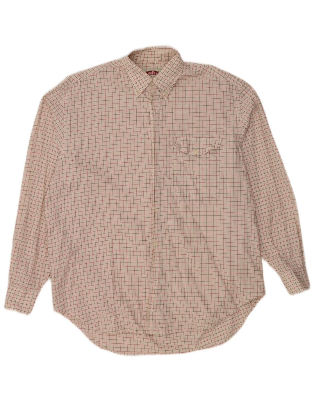 VINTAGE Mens Shirt Size 41 Large White Check Cotton