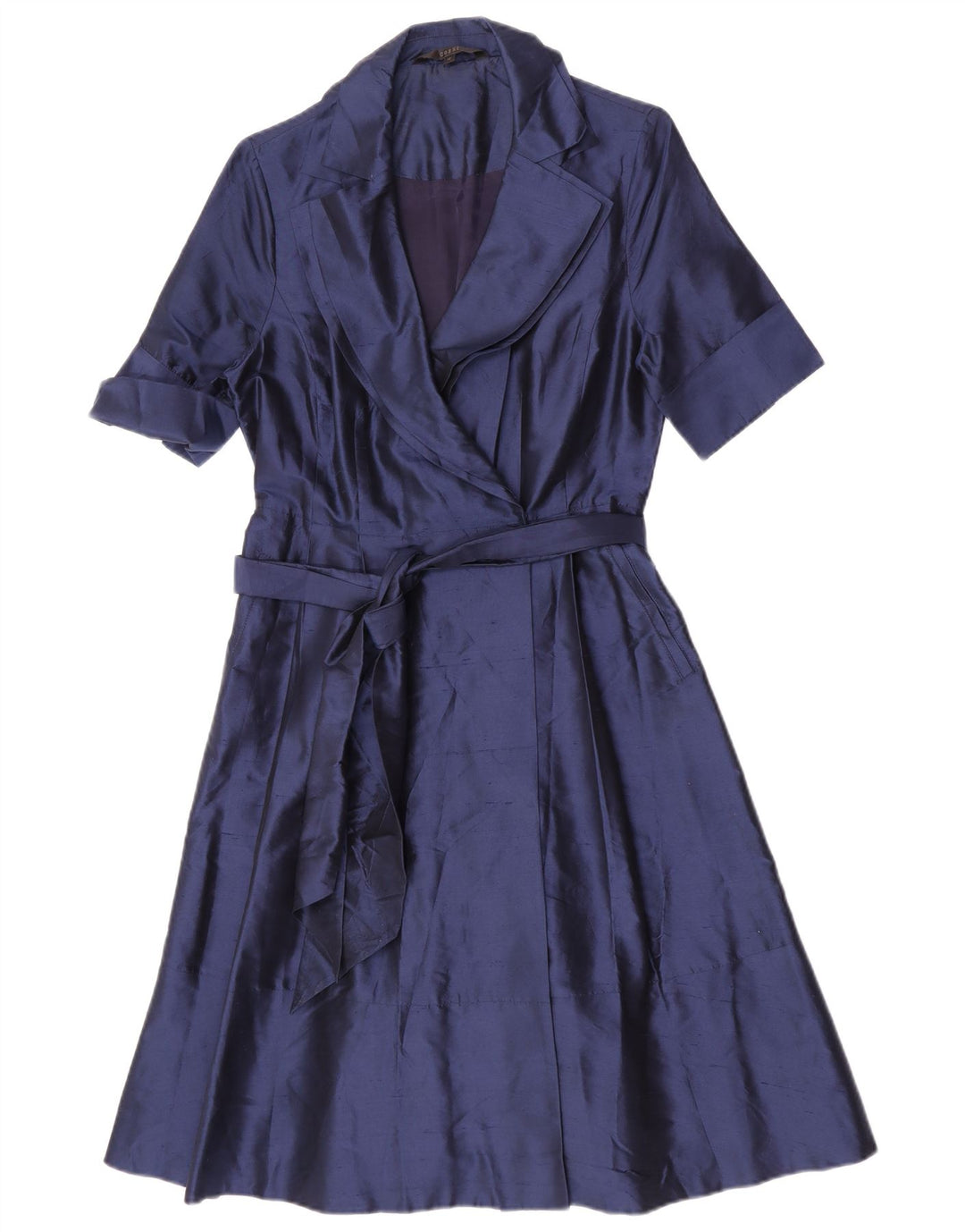 Coast Womens Wrap Dress UK 12 Medium Navy Blue Silk