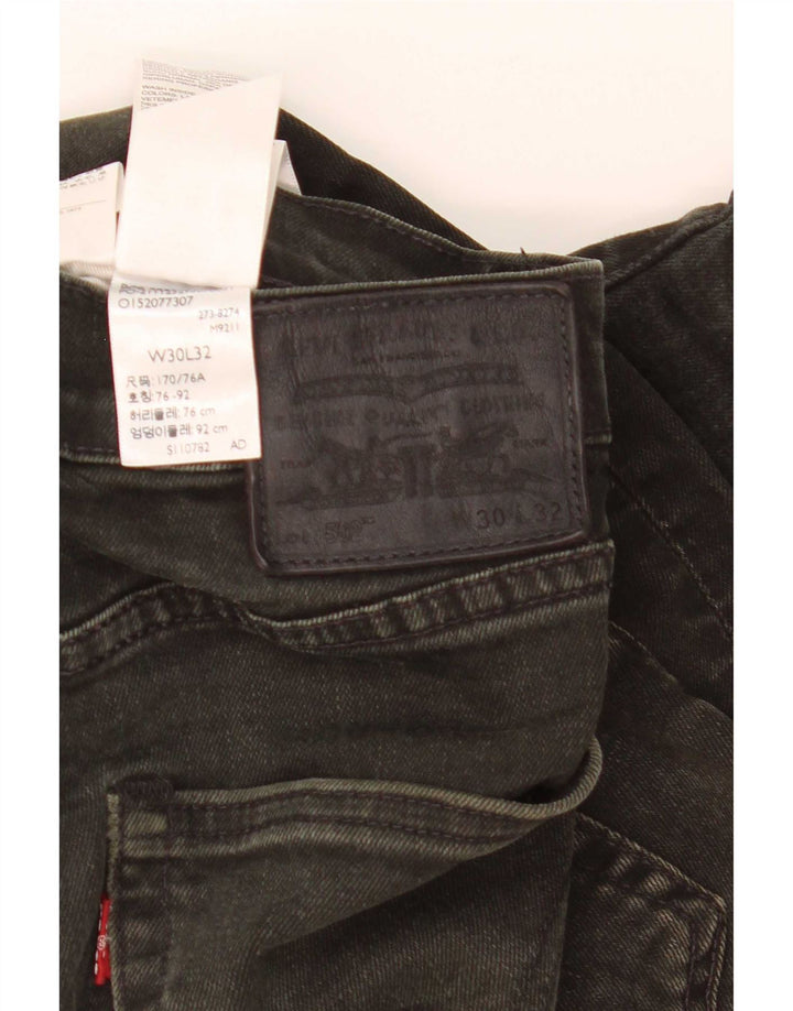 Levi's Mens 502 Straight Jeans W30 L32 Black Cotton