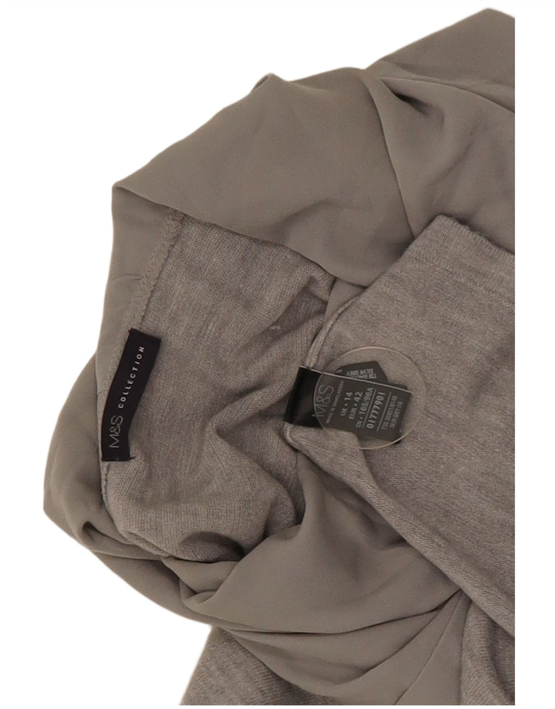 Marks & Spencer Womens Top Long Sleeve UK 14 Medium Grey Flecked Acrylic