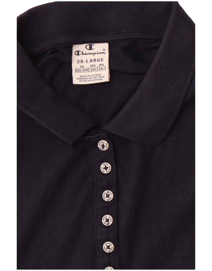 CHAMPION Womens Polo Shirt UK 22 2XL Navy Blue