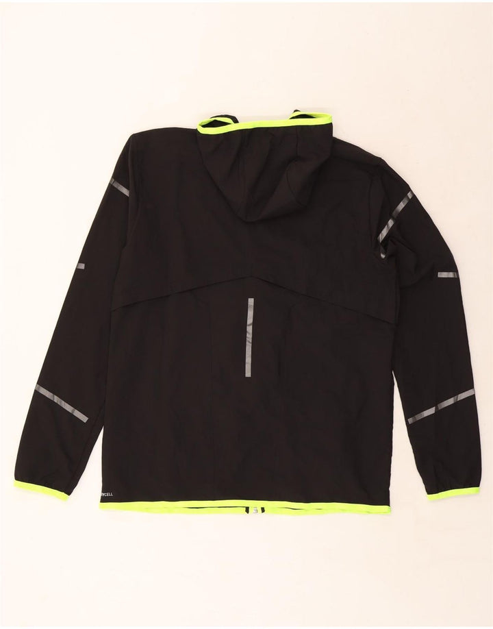 Puma Mens Hooded Rain Jacket UK 40 Large Black Nylon