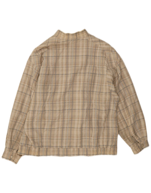 Wohrl Womens Bomber Jacket UK 16 Large Beige Check Cotton