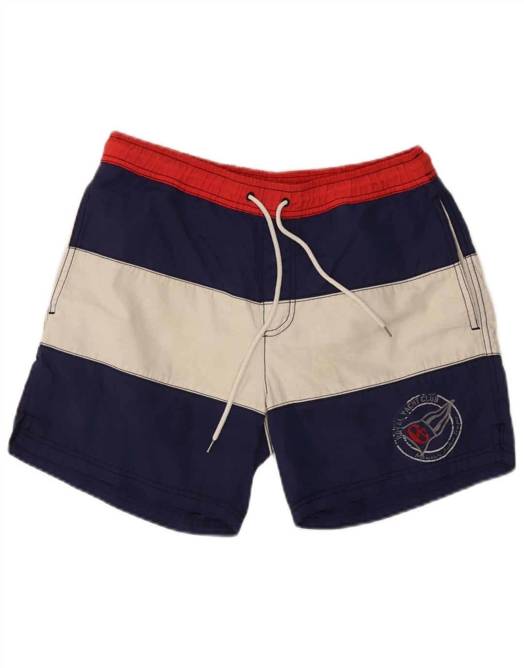 CONTE OF FLORENCE Mens Swimming Shorts Medium  Navy Blue Colourblock