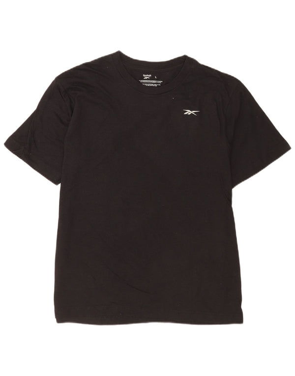 Reebok Mens T-Shirt Top Large Black Cotton