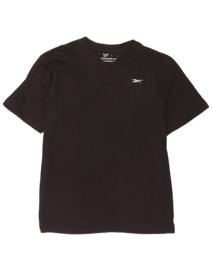 Reebok Mens T-Shirt Top Large Black Cotton