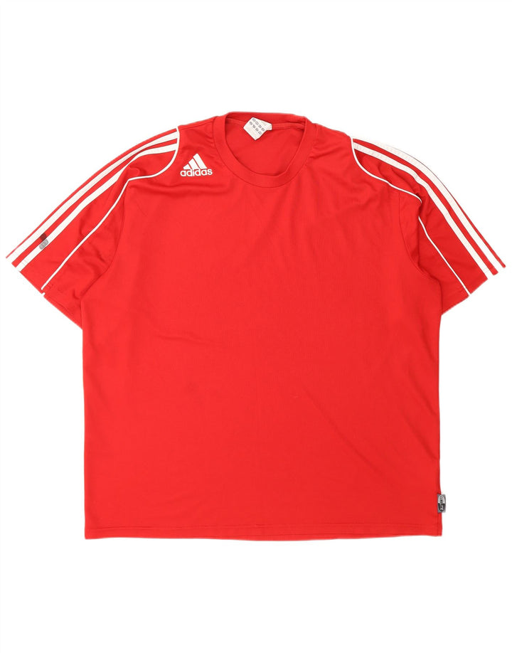 ADIDAS Mens Climalite Graphic T-Shirt Top XL Red Polyester