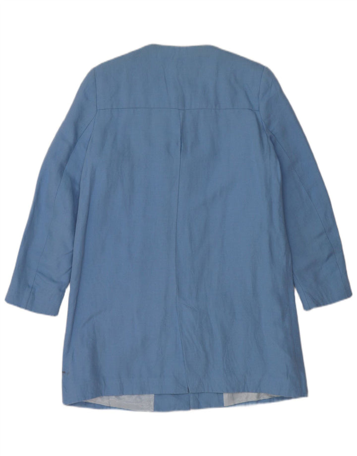 Zara Womens Overcoat UK 12 Medium Blue Cotton