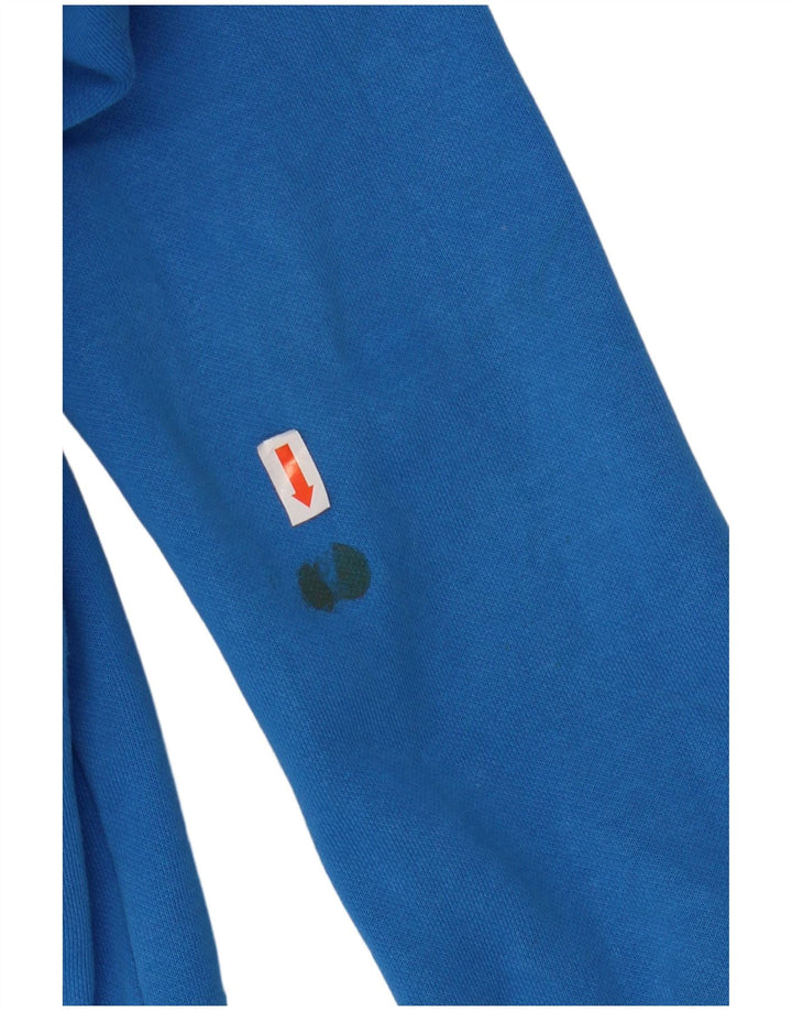 PUMA Girls Graphic Hoodie Jumper 13-14 Years Blue Cotton