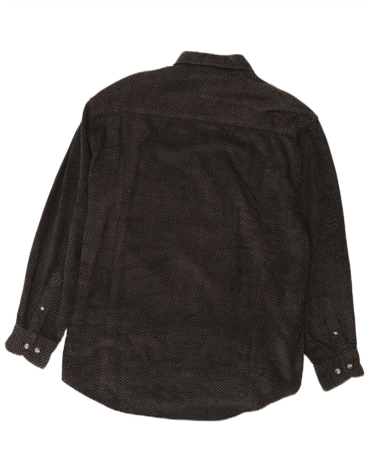 Big Star Mens Shirt Medium Black Geometric Cotton