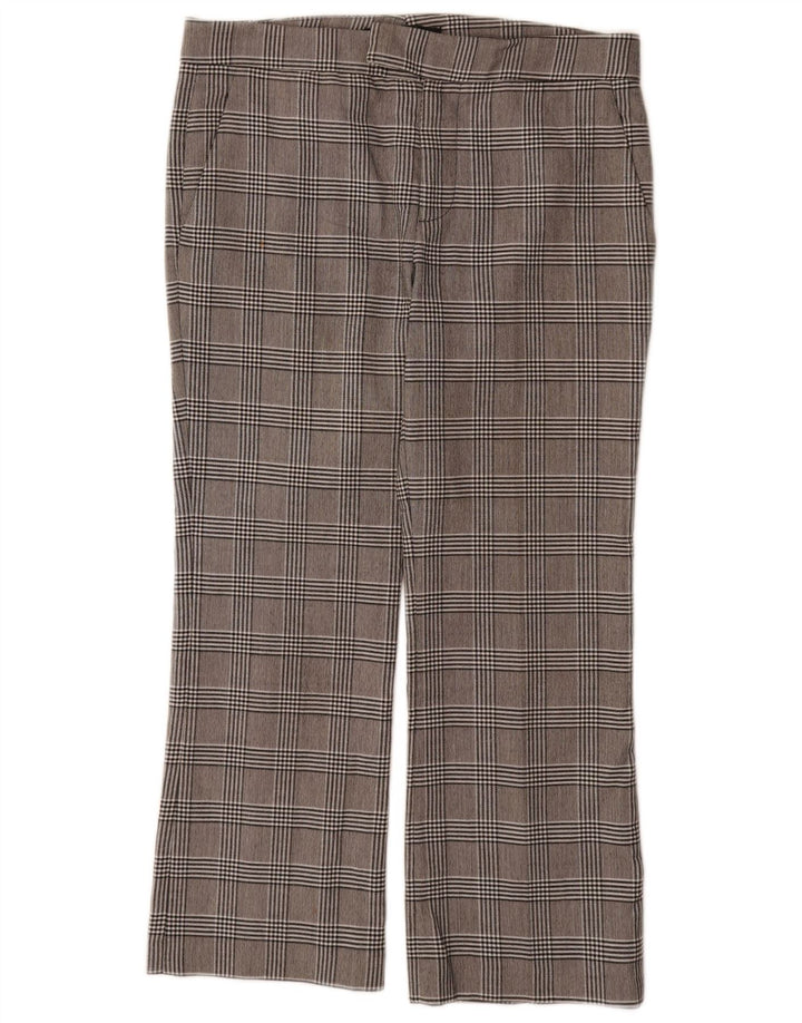 Zara Womens Straight Suit Trousers EU 38 Small W32 L26 Grey Check Polyester