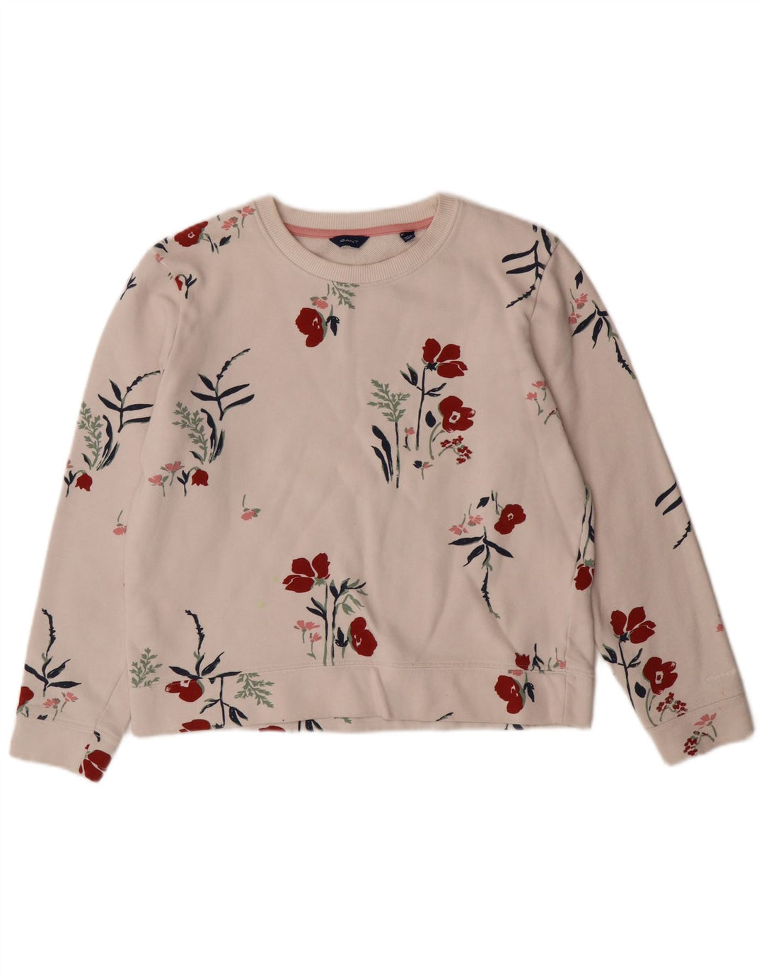 GANT Girls Graphic Crop Sweatshirt Jumper 13-14 Years Medium White Floral