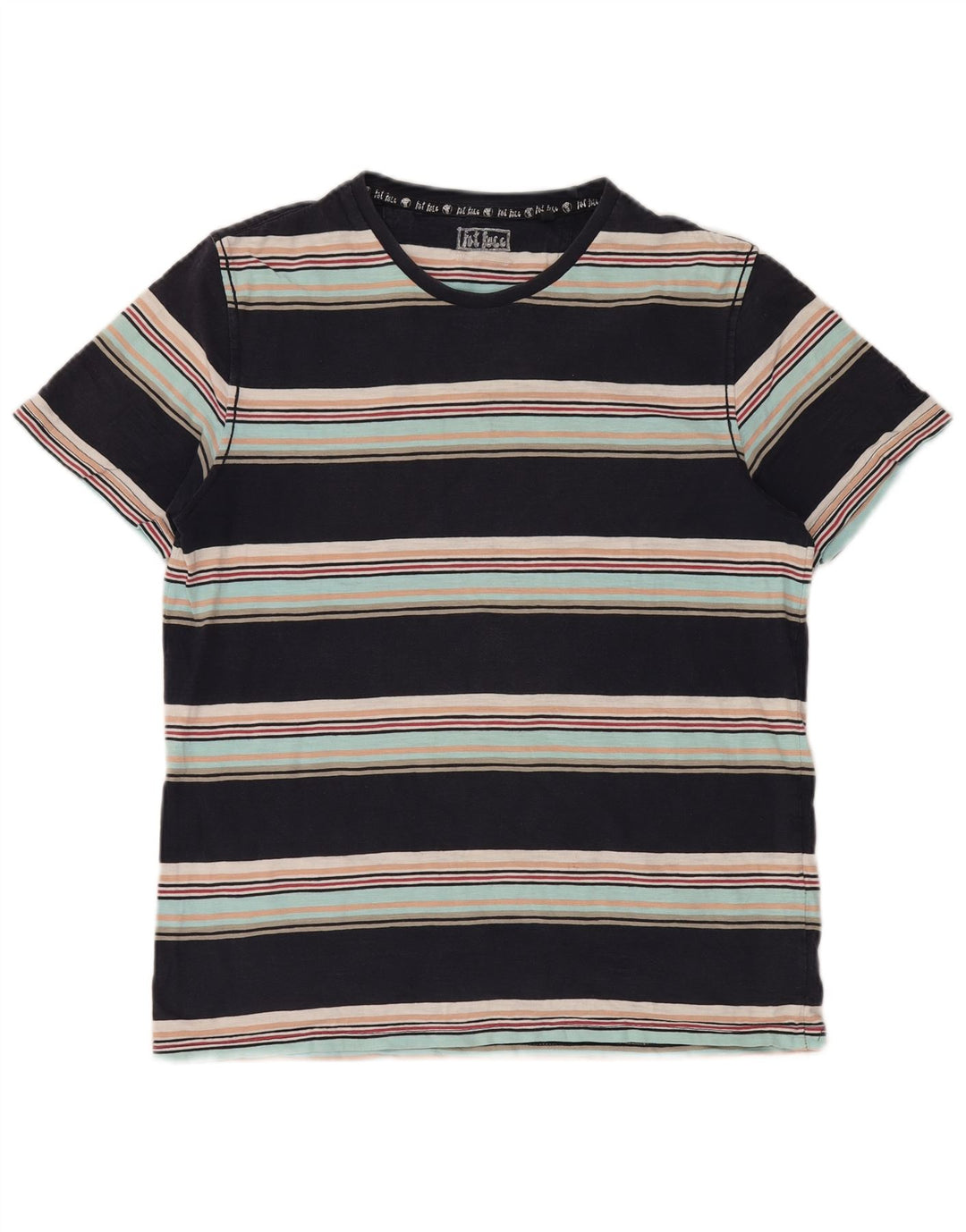 FAT FACE Mens T-Shirt Top Medium Black Striped Cotton