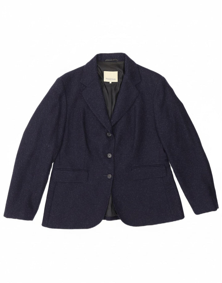 HENRY COTTONS Womens 3 Button Blazer Jacket IT 50 XL Navy Blue Wool