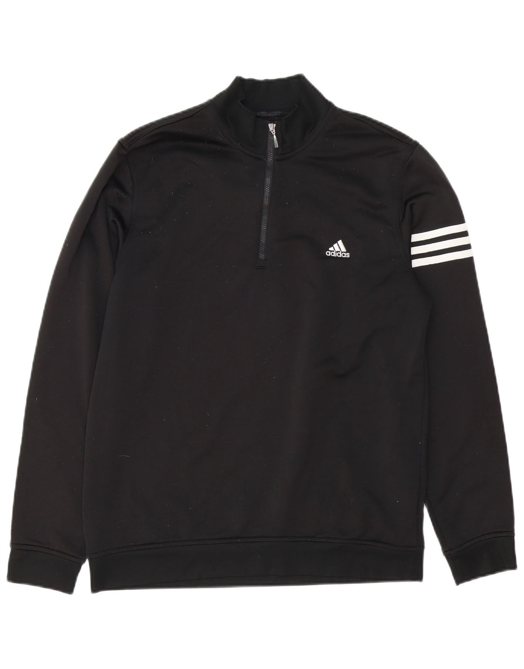 Adidas Mens Climalite Zip Neck Sweatshirt Jumper Medium Black Polyester