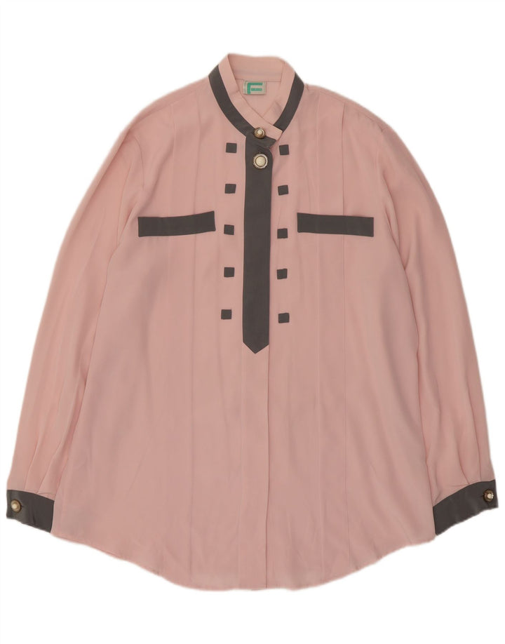 Frankenwalder Womens Shirt Blouse EU 42 Large Pink Colourblock Polyester