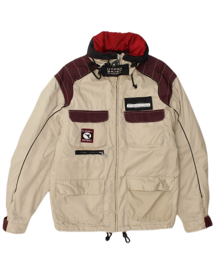 Diadora Mens Graphic Ski Jacket Small White Colourblock Polyester