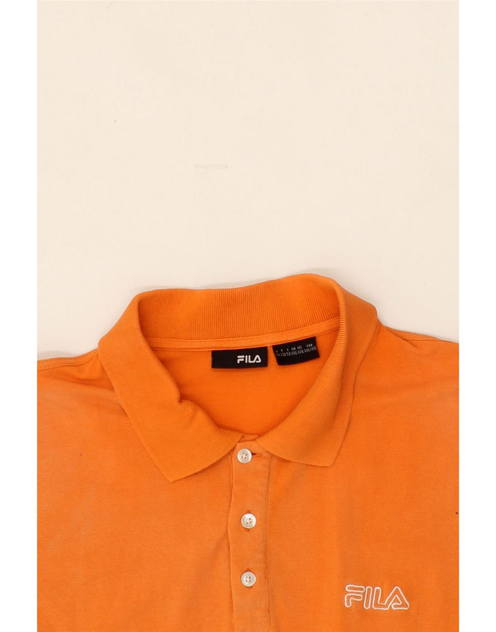 FILA Mens Polo Shirt 2XL Orange Cotton Vintage Fila and Second-Hand Fila from Messina Hembry 