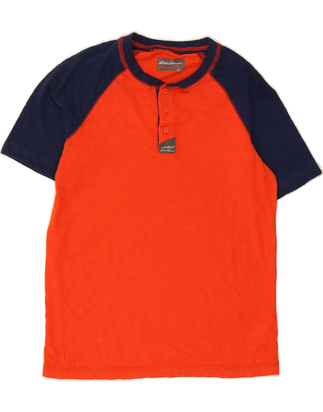EDDIE BAUER Boys T-Shirt Top 13-14 Years Large Red Colourblock Polyester Vintage Eddie Bauer and Second-Hand Eddie Bauer from Messina Hembry 