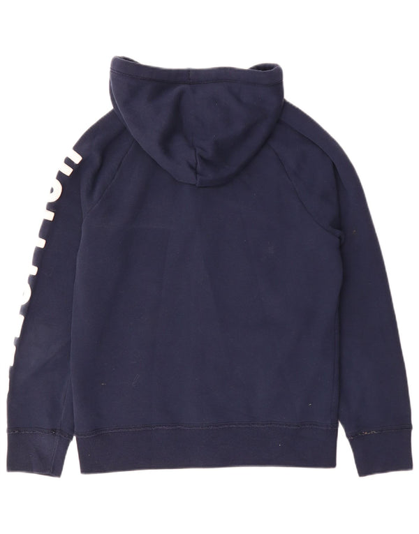 Hollister Mens Graphic Zip Hoodie Sweater XS Navy Blue Cotton