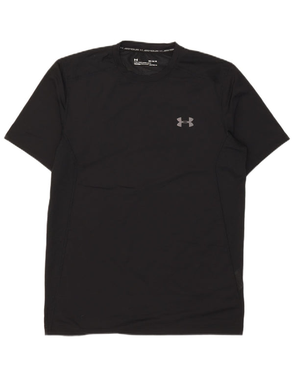 Under Armour Mens Heat Gear T-Shirt Top Medium Black Polyester