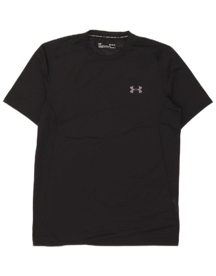 Under Armour Mens Heat Gear T-Shirt Top Medium Black Polyester