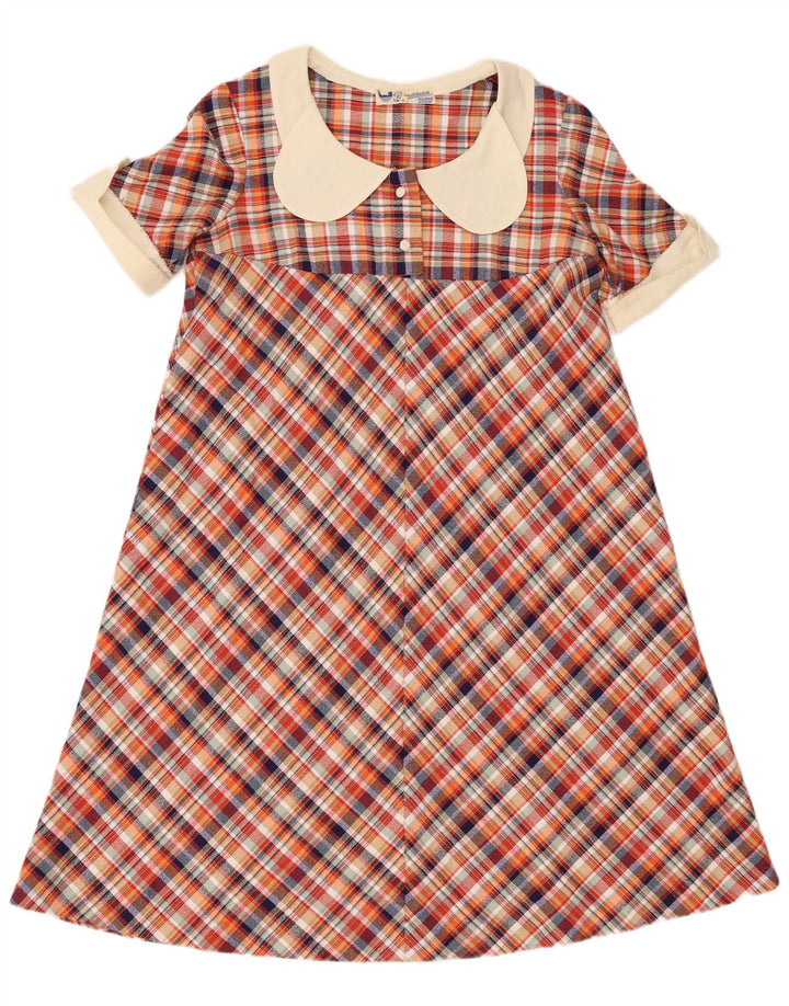 Vintage Womens A-Line Dress US 4 Small Red Check