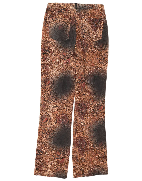 GIANI FEROTI Womens Straight Casual Trousers Small W26 L30 Brown Paisley