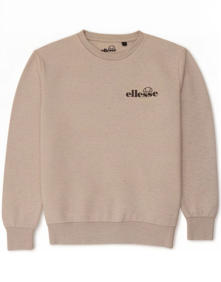 Ellesse Mens Graphic Sweatshirt Jumper Small Grey Flecked Polyester