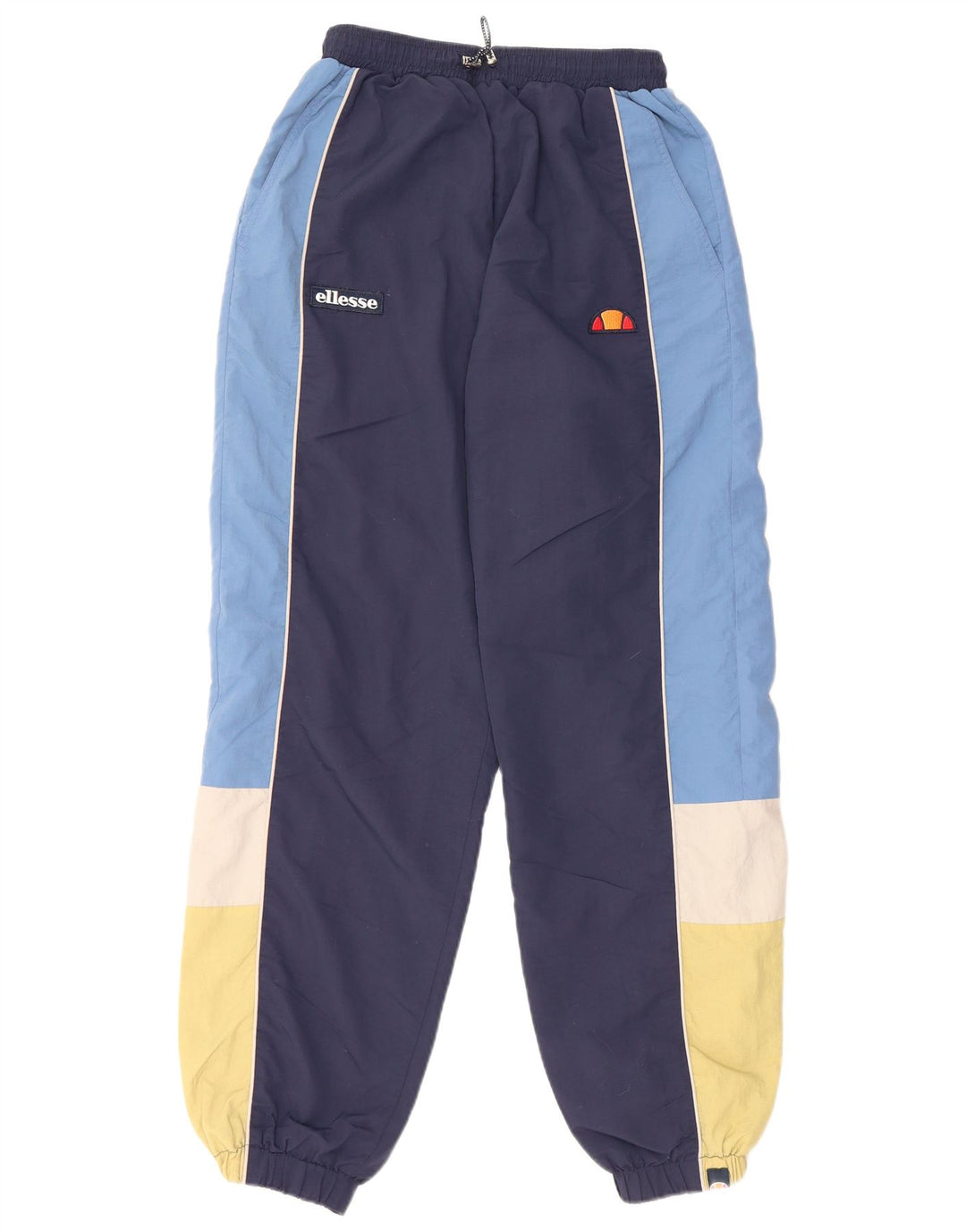 ELLESSE Womens Tracksuit Trousers Joggers UK 8 Small Navy Blue Colourblock