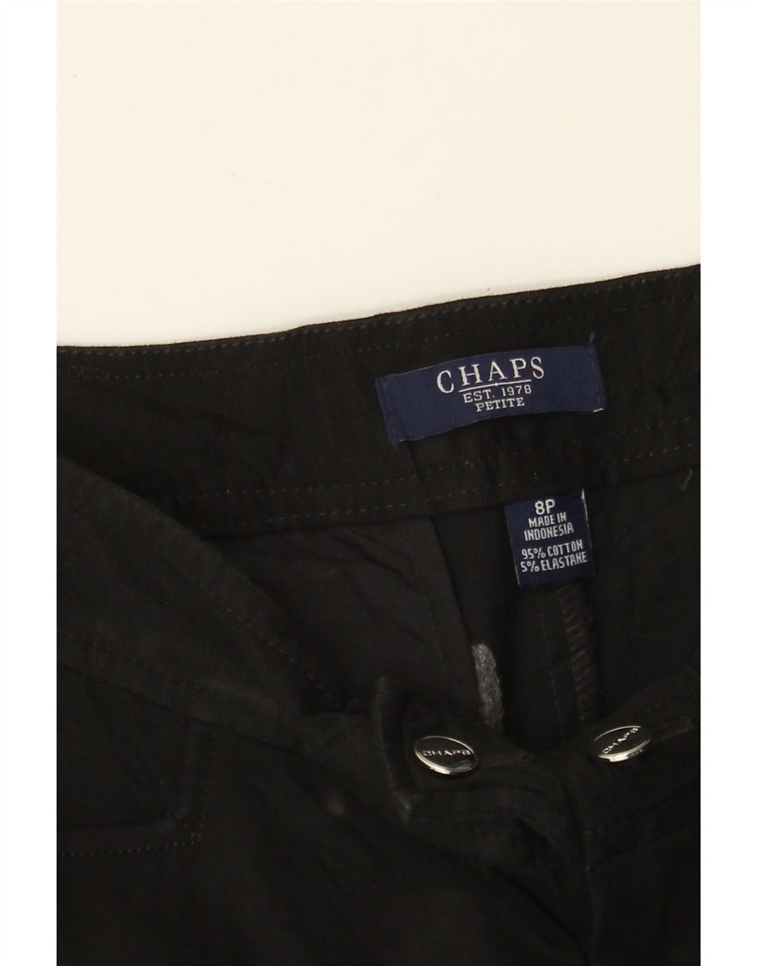 CHAPS Womens Slim Casual Trousers US 8 Medium W30 L31 Black Cotton