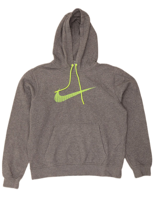 Nike Mens Regular Fit Hoodie Jumper Medium Grey Cotton