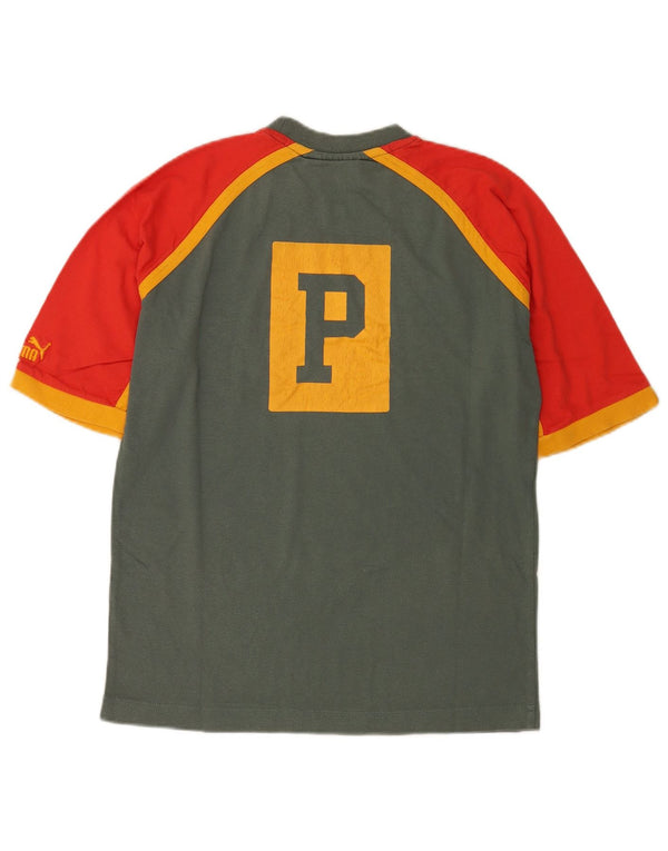 Puma Mens Purdue University Graphic T-Shirt Top Large Green Colourblock