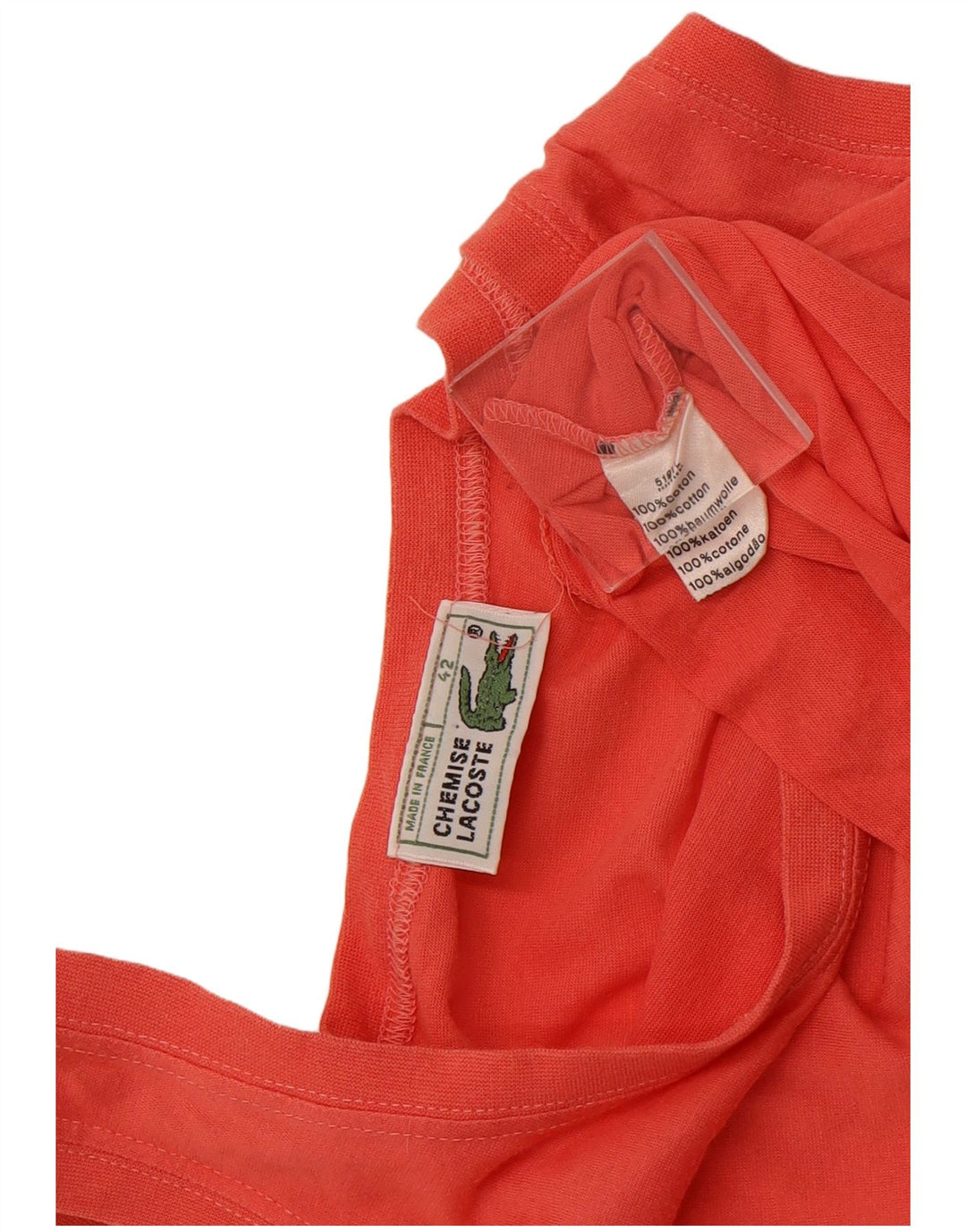 LACOSTE Womens Vest Top Size 42 Large Red Cotton