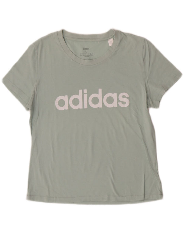 Adidas Womens Graphic T-Shirt Top UK 16/18 Large Turquoise