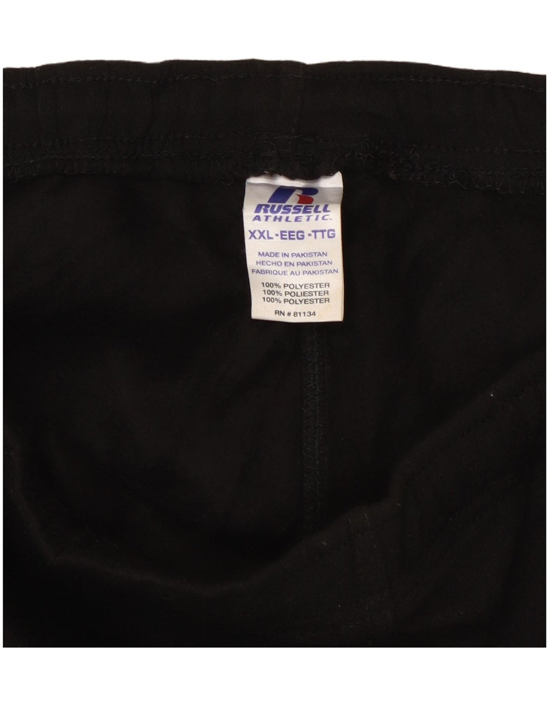 RUSSELL ATHLETIC Mens Cargo Tracksuit Trousers 2XL  Black Polyester
