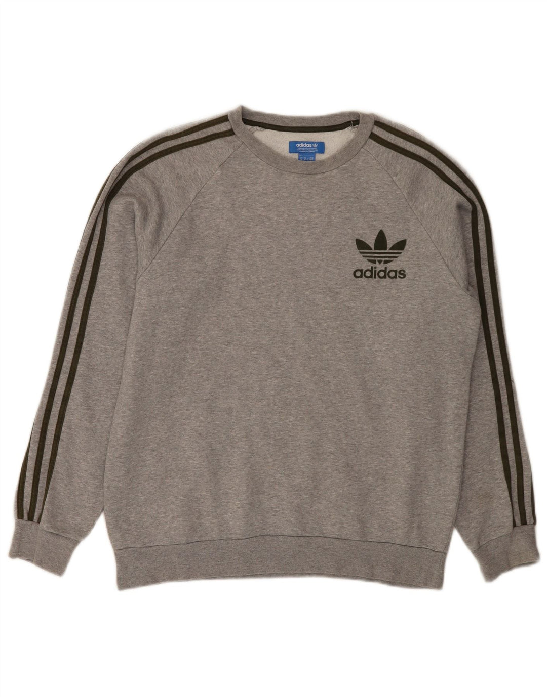 Adidas Mens Sweatshirt Jumper Medium Grey Cotton