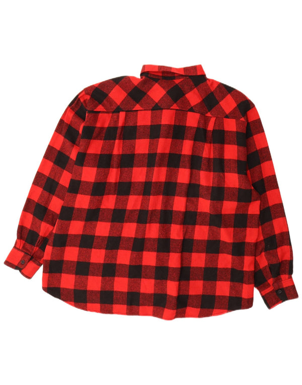Colombus Mens Overshirt Flannel Shirt XL Red Gingham Polyester