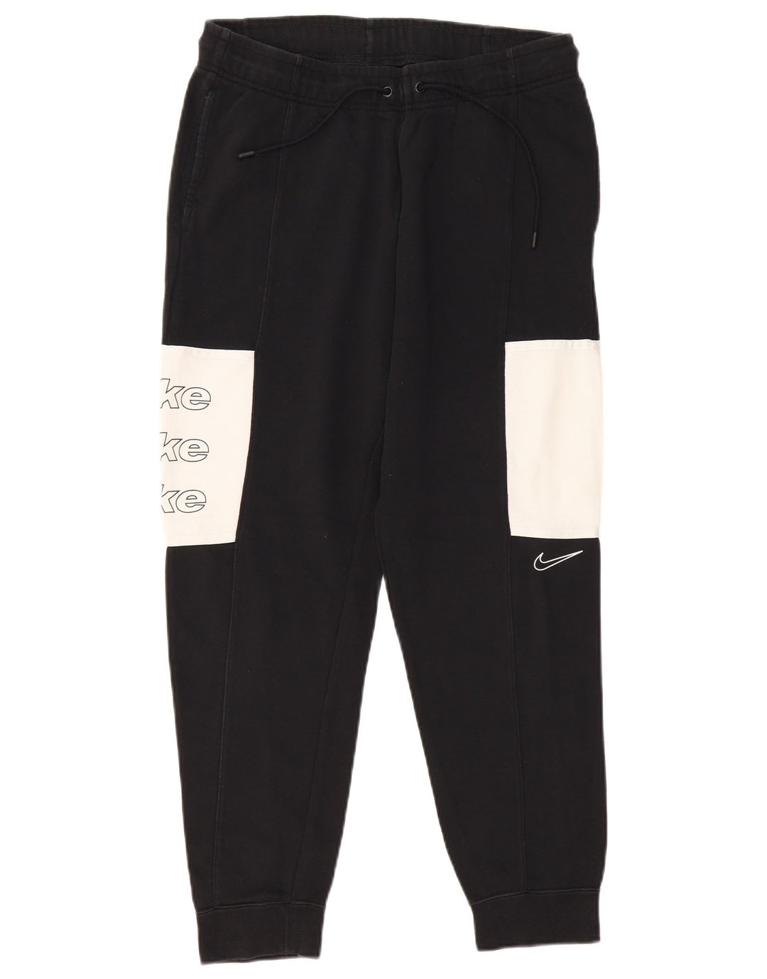 NIKE Mens Graphic Tracksuit Trousers Joggers Medium  Black Colourblock